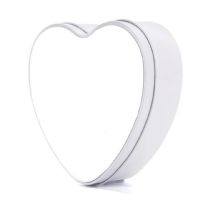 Metal Tin - Double Side in White - Heart shape